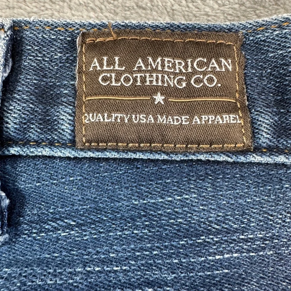 All American Clothing Straight Jeans Mens Size 32x30 Blue Distressed